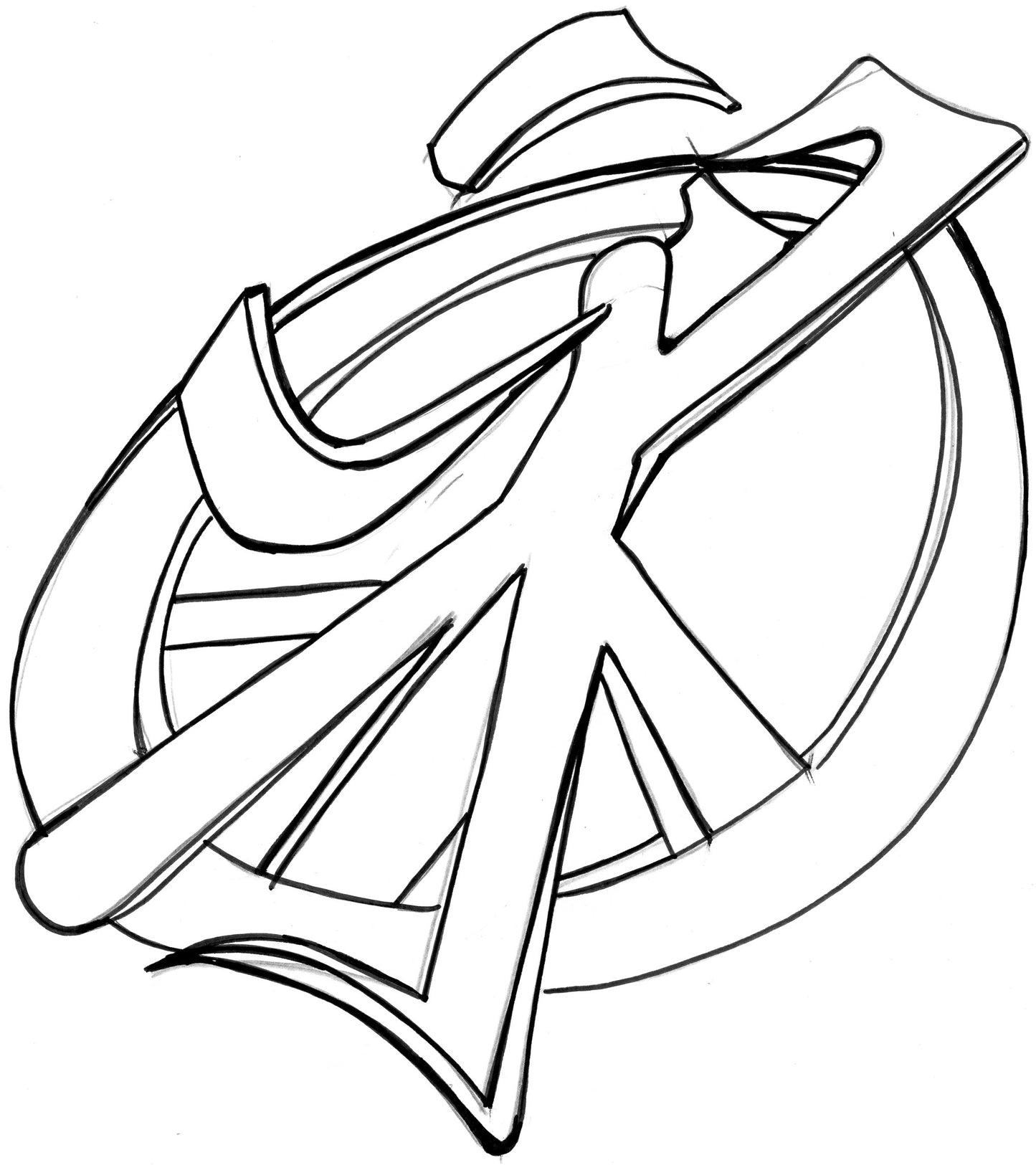 Peace symbol calligraphy!