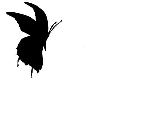 Horizontal black butterfly shadow